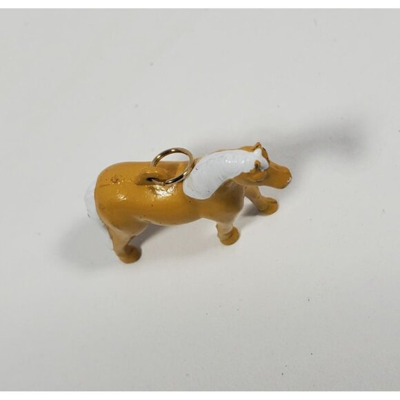 1" Miniature Horse Charm Necklace Keychain Palomino Vintage - Picture 8 of 14
